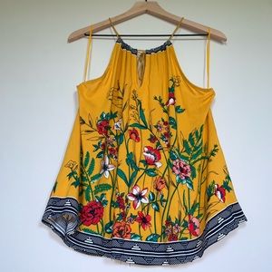 Floral Cinch-neck Top, size M